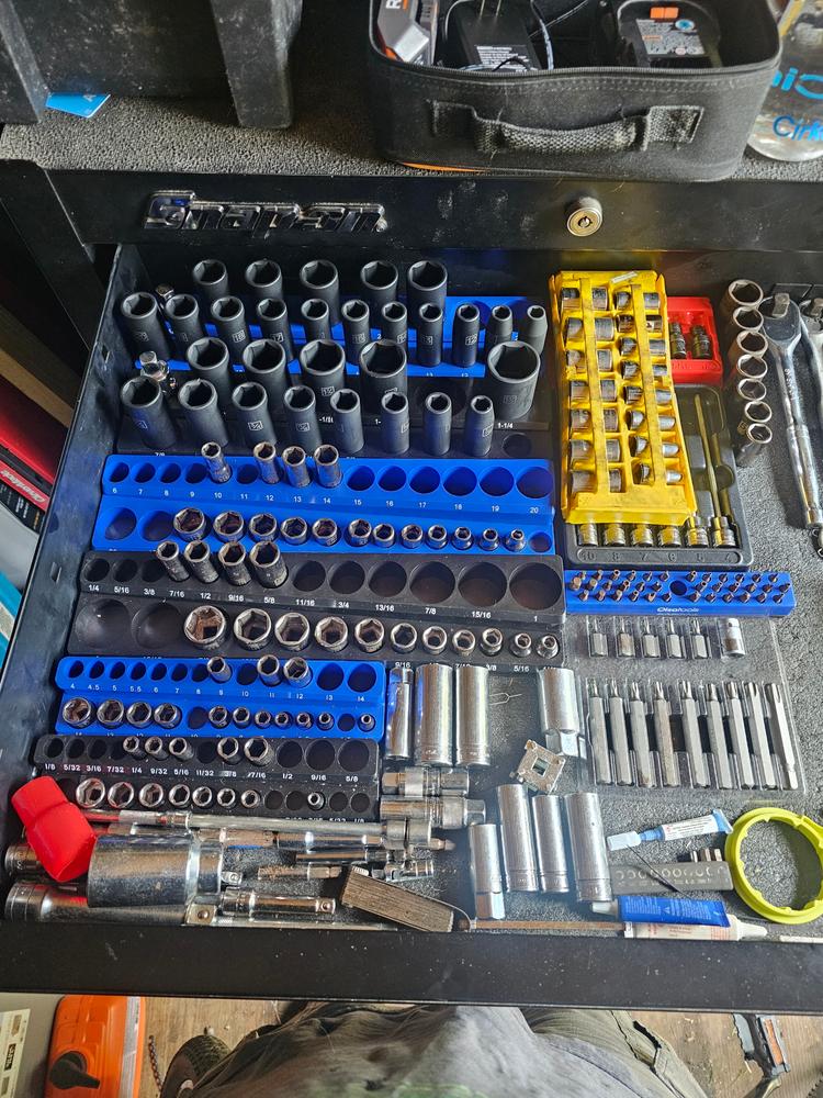 2-Row Magnetic Socket Holder Marked With Socket Sizes - Customer Photo From Brandon 