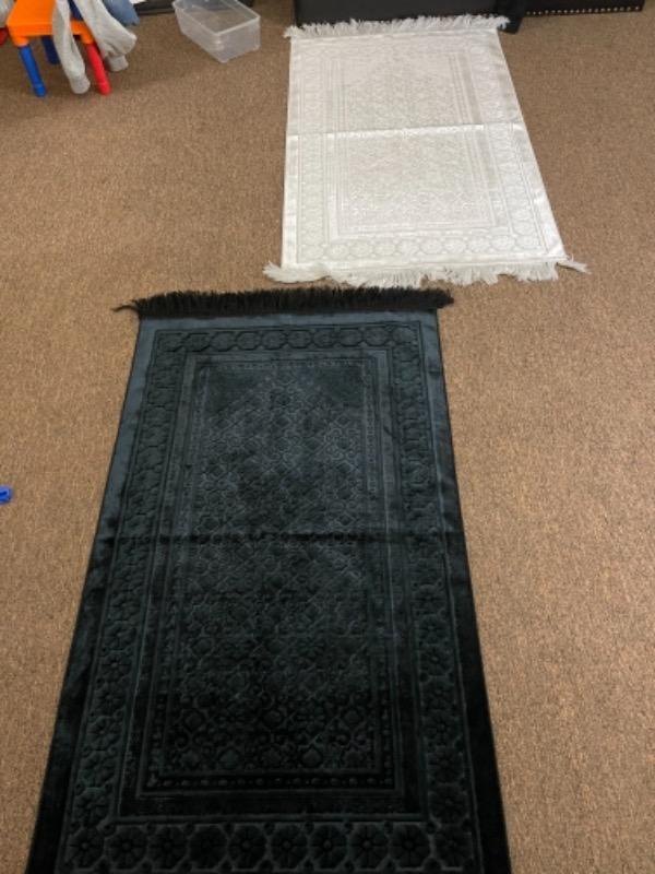 Luxury Velvet Islamic Prayer Rug Floral Stamp - Black - Customer Photo From Babul Miah