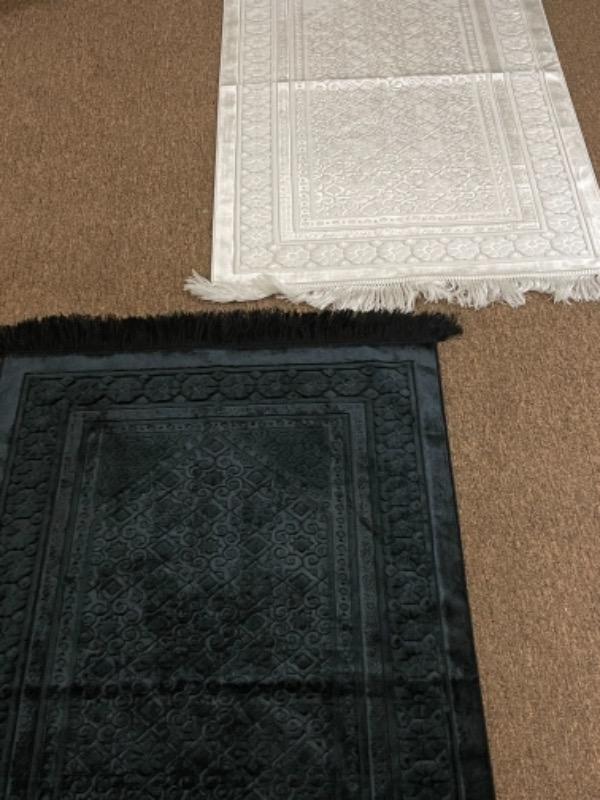Luxury Velvet Islamic Prayer Rug Floral Stamp - Black - Customer Photo From Babul Miah