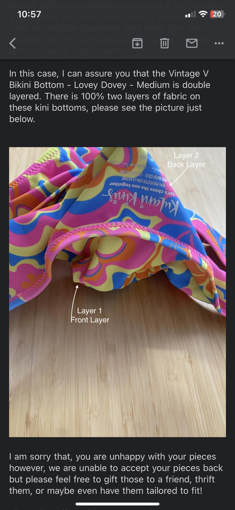 Vintage V Bikini Bottom - Lovey Dovey - Customer Photo From Maddy Rogers