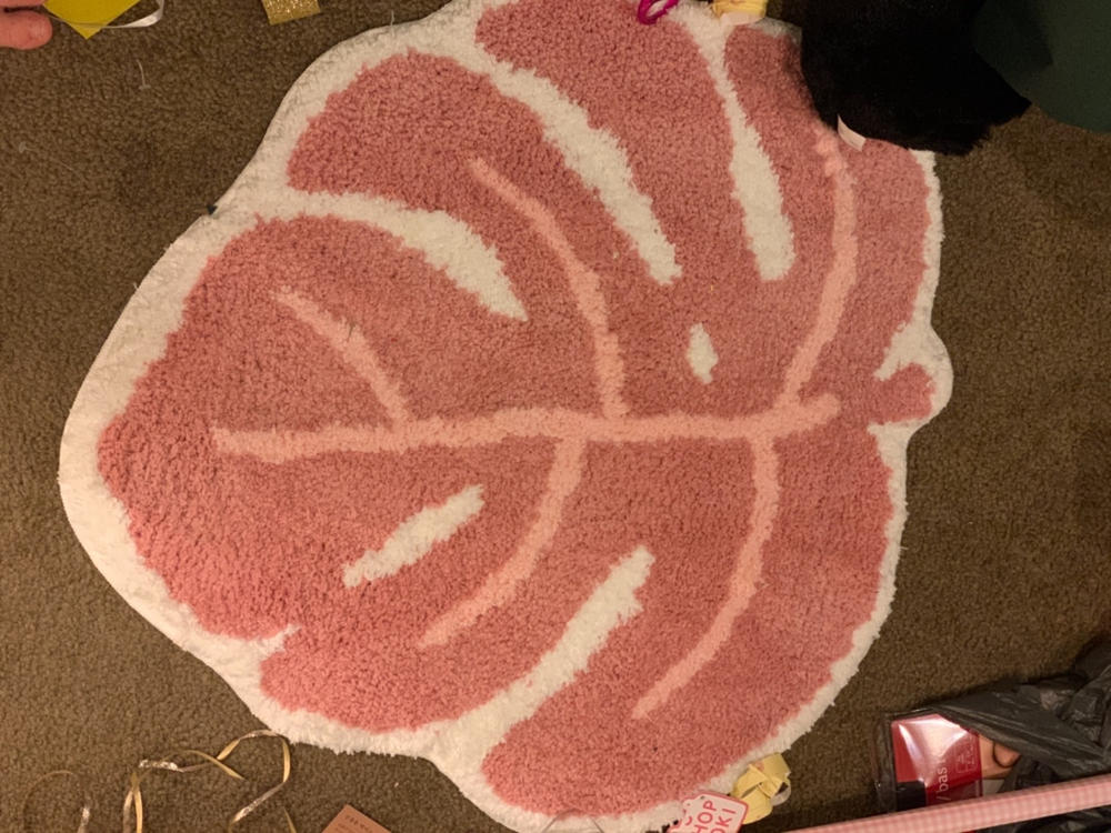 Pink Monstera Rug Shopzoki