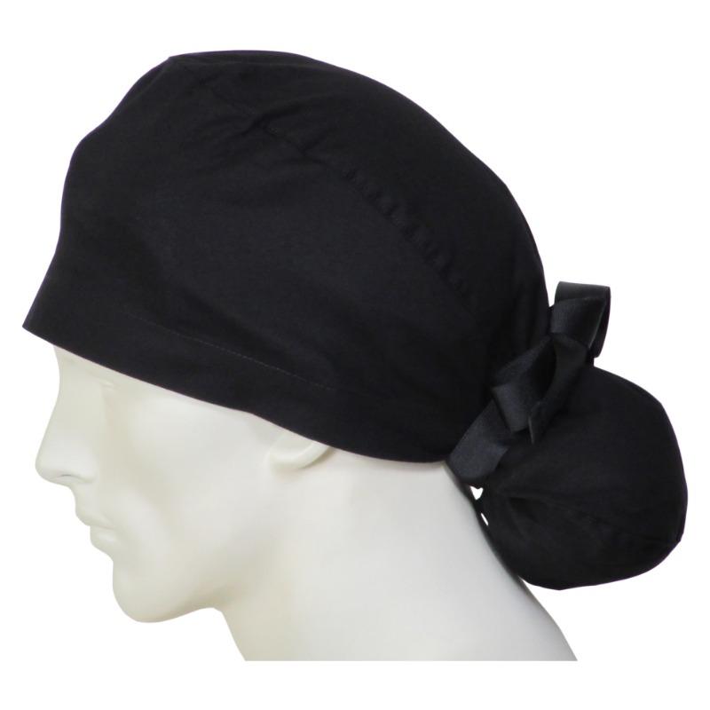 Ponytail Scrub Caps Midnight Black - Customer Photo From Marjorie Cabell