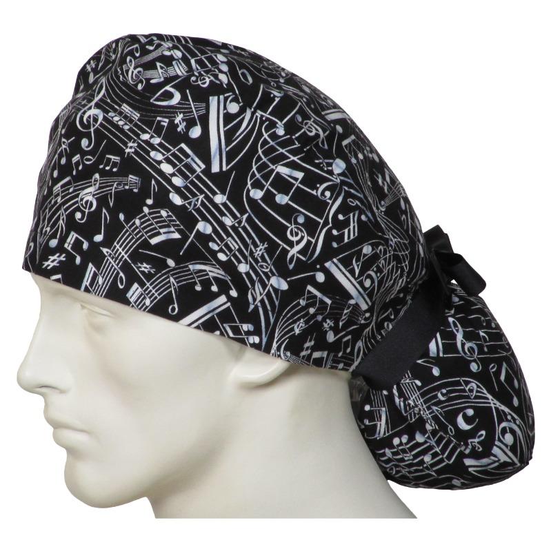 Ponytail Surgical Caps Musical Notes - Customer Photo From Debra Colyott