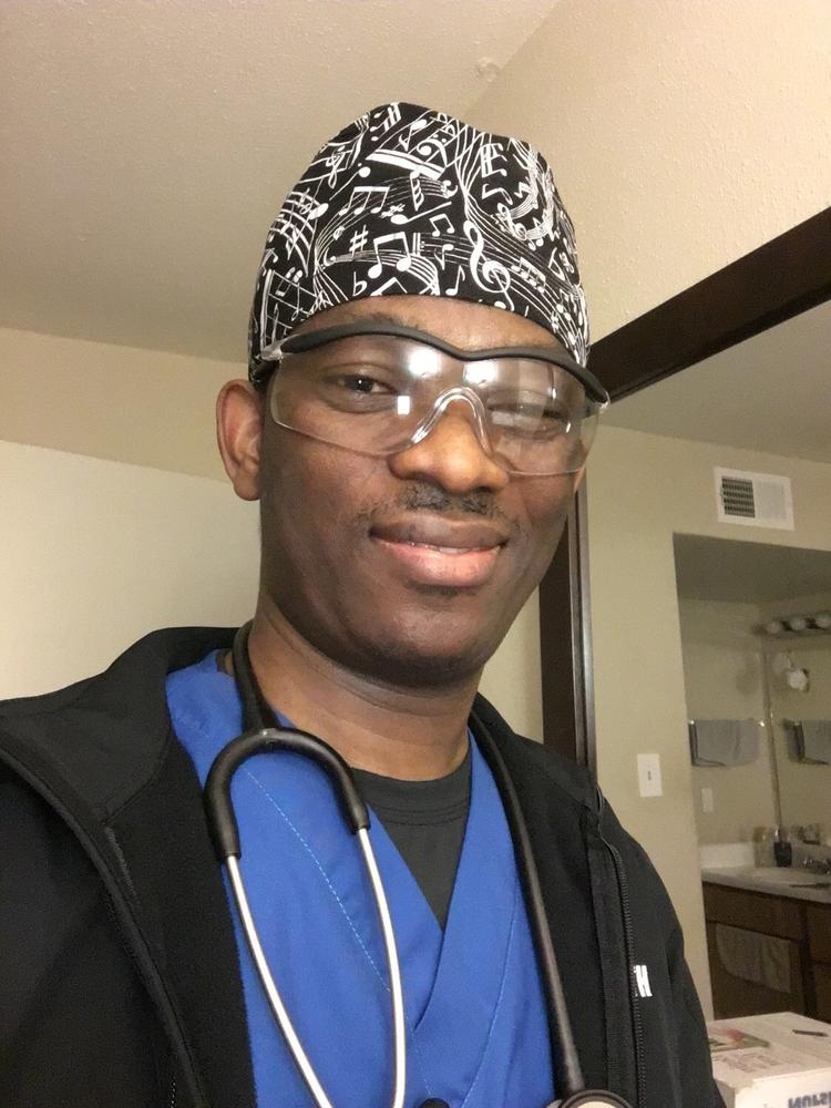 Scrub Caps Musical Notes - Customer Photo From Tolulope Emmanuel Omogbehin