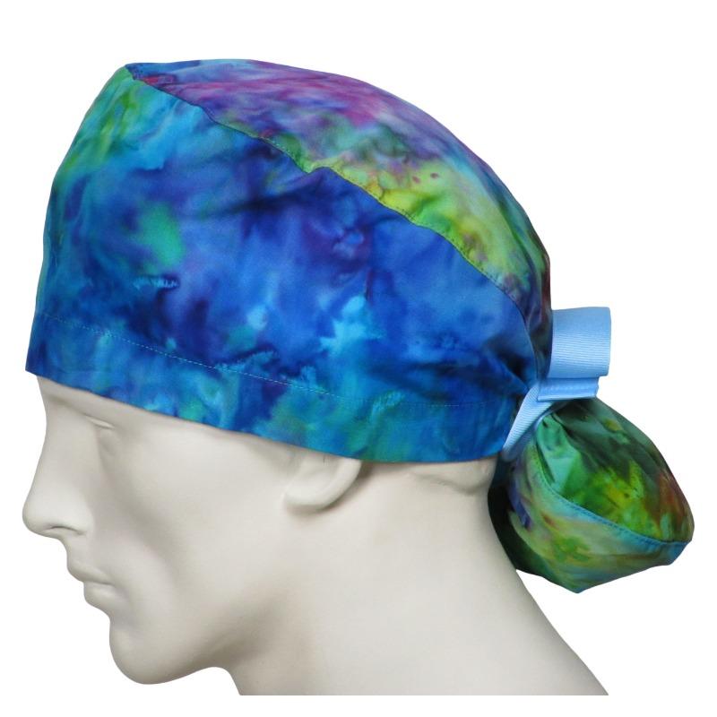 Ponytail Surgical Caps Tie Dye - Customer Photo From Lawrence Glad