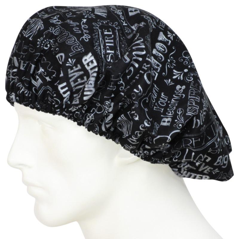 Bouffant Scrub Hat Chalkboard Happy - Customer Photo From Diana Bryan