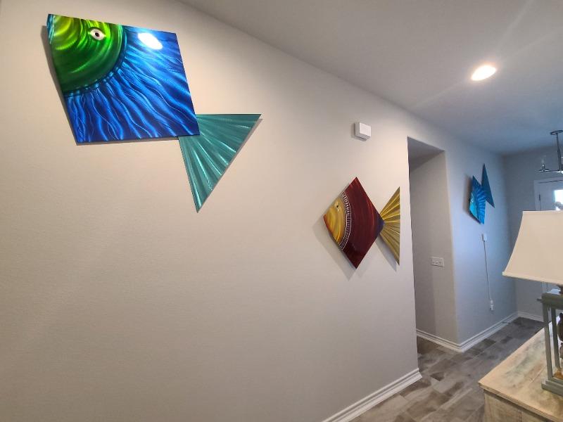 Aquamarine Fish Modern Metal Wall Art 44" x 34" by Jon Allen - Customer Photo From Eric Tilton