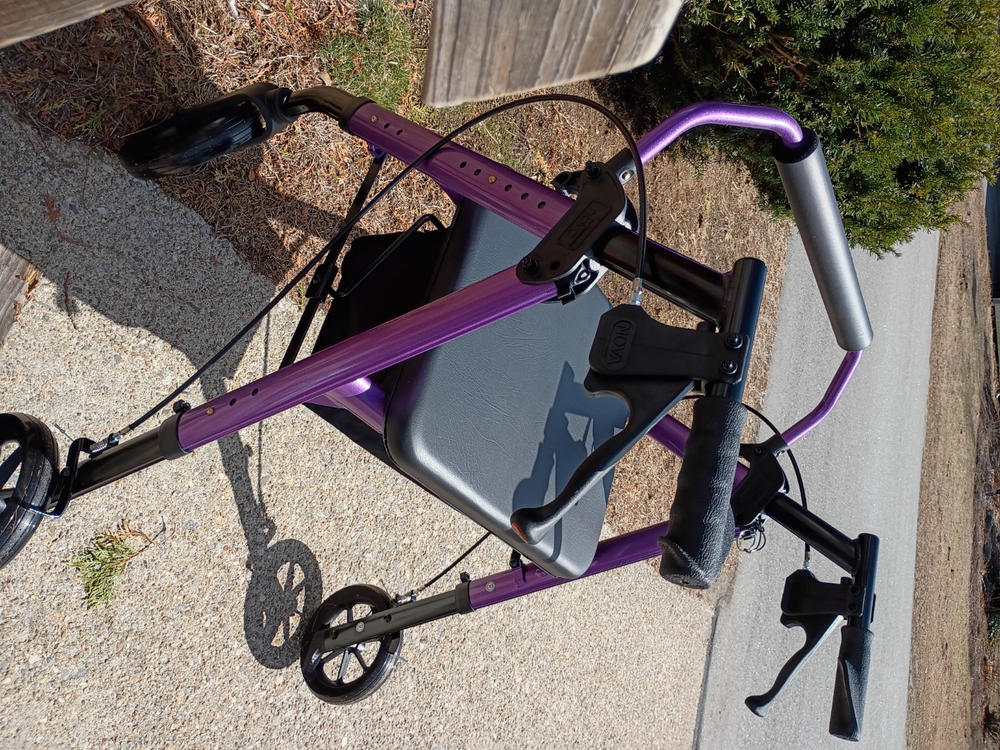 Nova Medical Star HD Bariatric Rollator Walker with Extra Wide Padded Seat - Customer Photo From denise lee