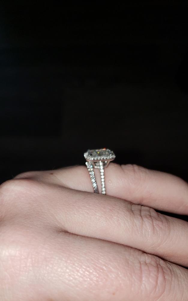 Radiant-cut Moissanite Engagement Ring, 3 CTW 14k Gold - Customer Photo From Anonymous