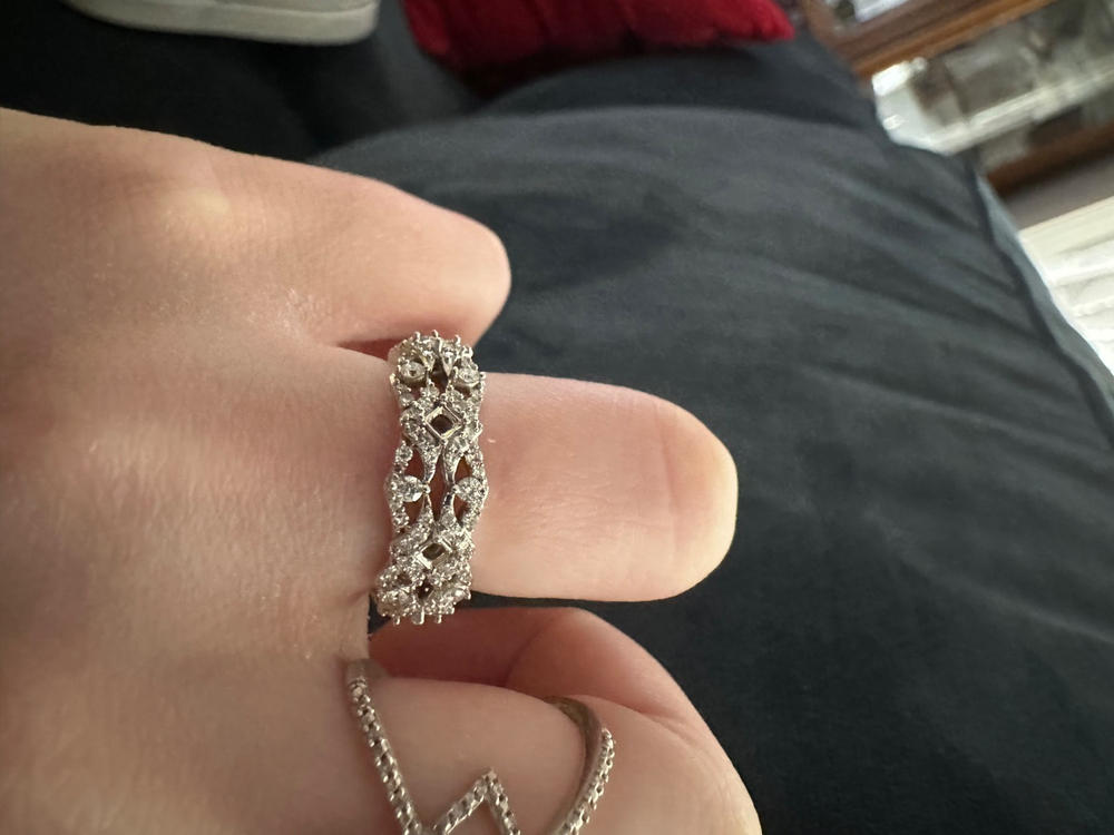 Diamond Fashion Band 2/3 Carats (CTW) in 10k White Gold - Customer Photo From Veronica W.