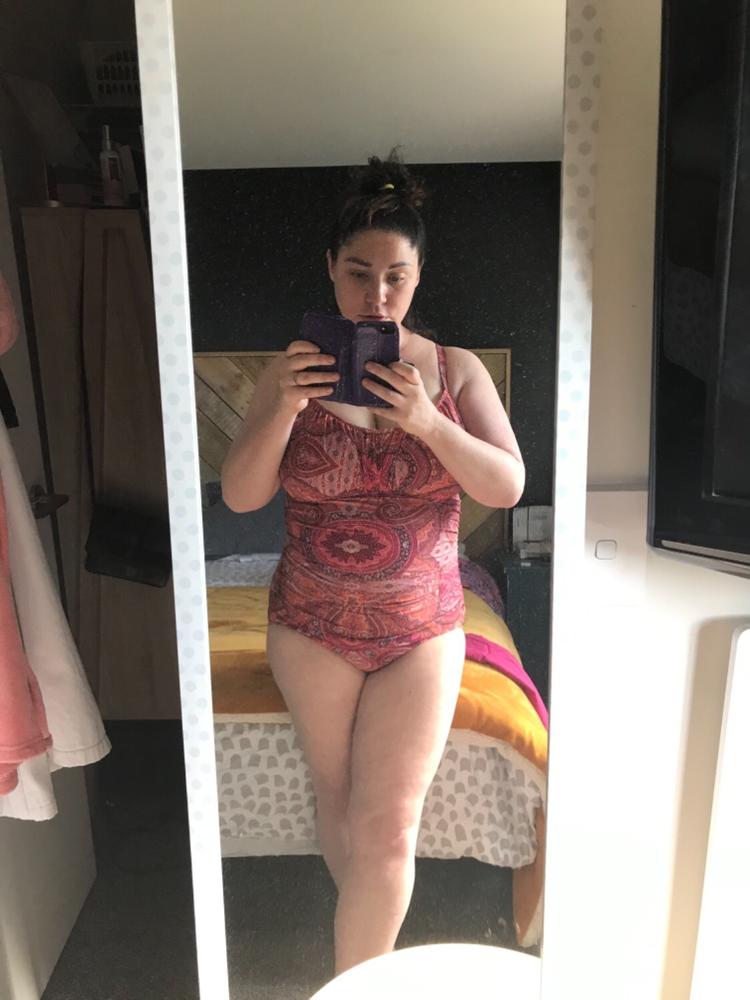 Bohemian Sunset Ruched Underwire One Piece Swimsuit - Customer Photo From Kristyl Lynch
