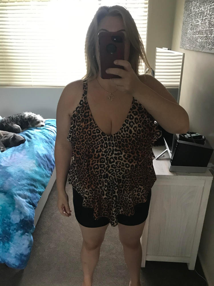 Leopard 3 Tier Tankini Top