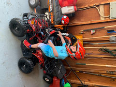 equad x navy blue 800w utility atv 4 wheeler for kids