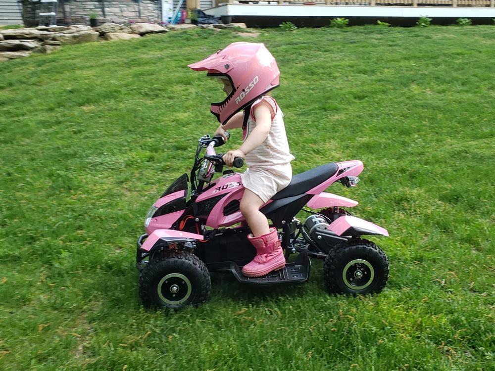 Rosso Motors eQuad S Pink - 500W Kids ATV 4 Wheeler Ride On for Girls