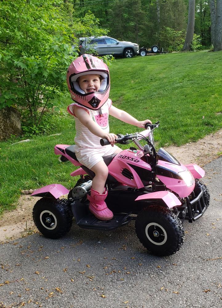 Rosso Motors eQuad S Pink - 500W Kids ATV 4 Wheeler Ride On for Girls
