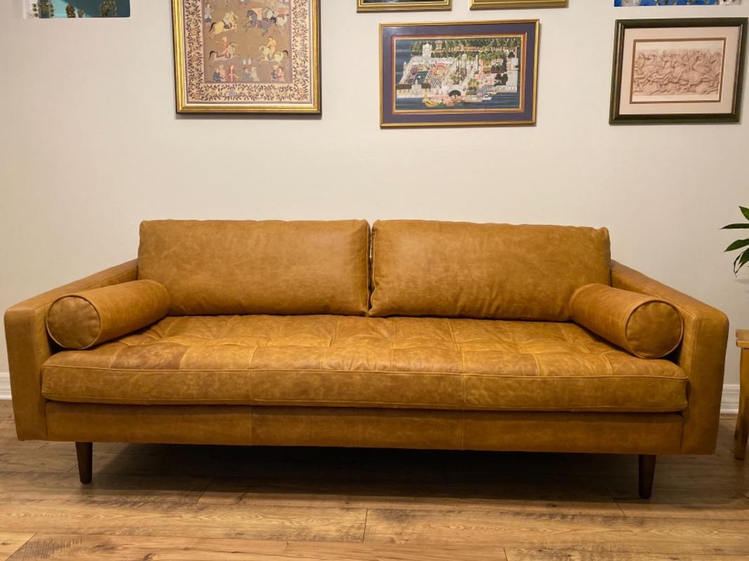 Modern Leather Tufted Sofa Napa Sofa Poly And Bark Poly & Bark