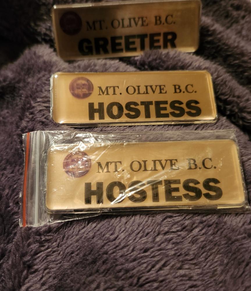 Name Tag Dome Kit - DIY - Customer Photo From Catina Hines