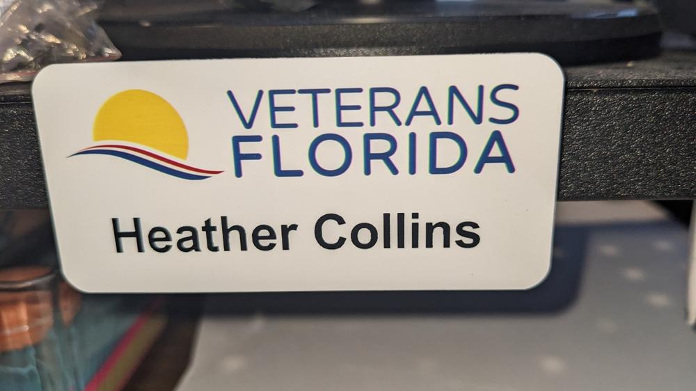 Name & Logo Plastic Name Tags - Customer Photo From Heather Collins