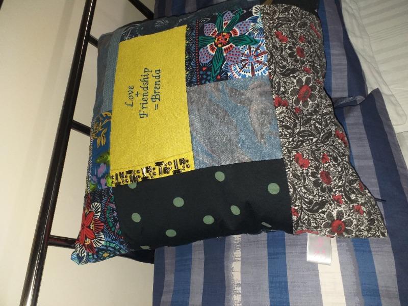 Memory Cushion - Larger Squares Patchwork Style - Customer Photo From Alastair Craig