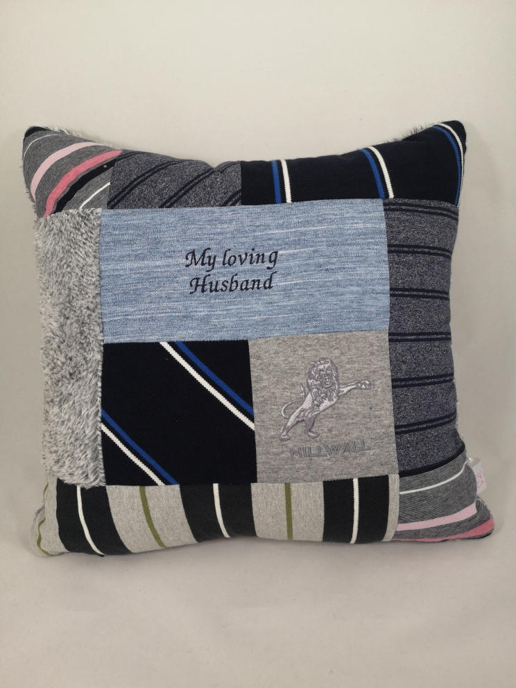 Memory Cushion - Larger Squares Patchwork Style - Customer Photo From Veronica Barnes