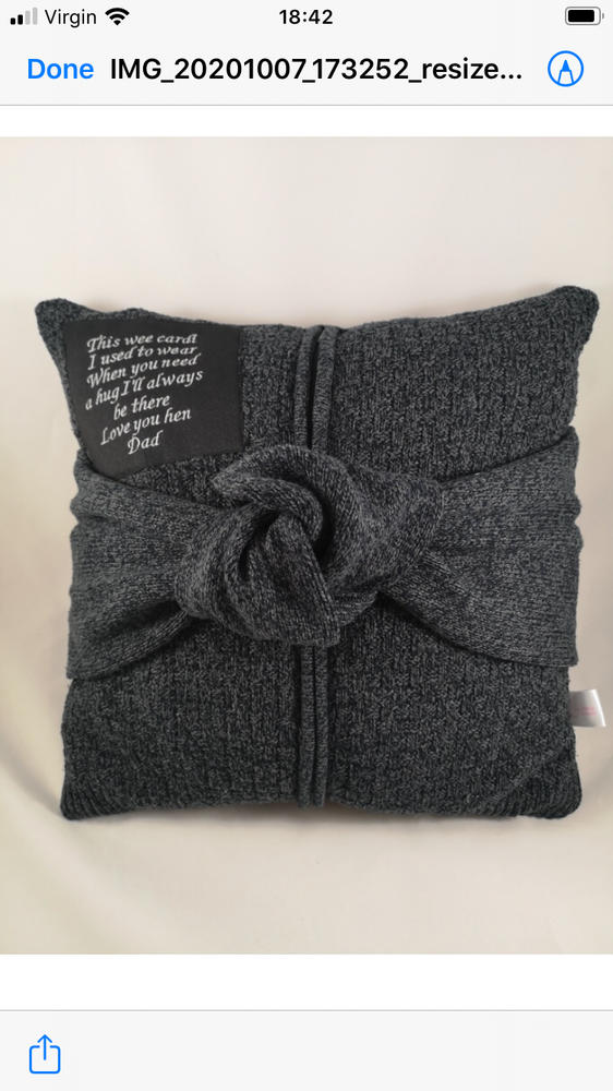 Memory Cushion - Tied Knot Design - Customer Photo From Anna Smith
