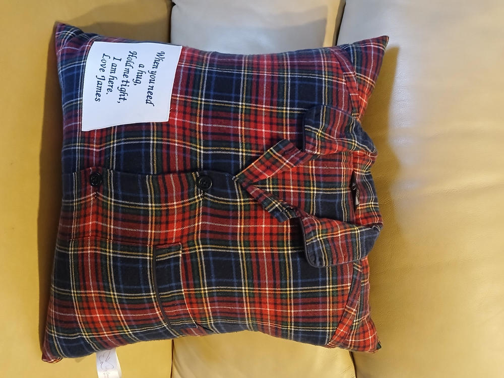 Memory Cushion - Collared Shirt Design - Customer Photo From Ann McGrath