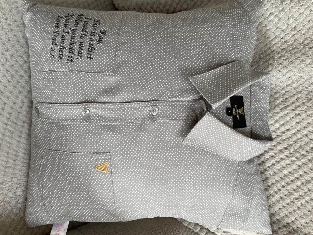 Memory Cushion - Collared Shirt Design - Customer Photo From Lesley Dale
