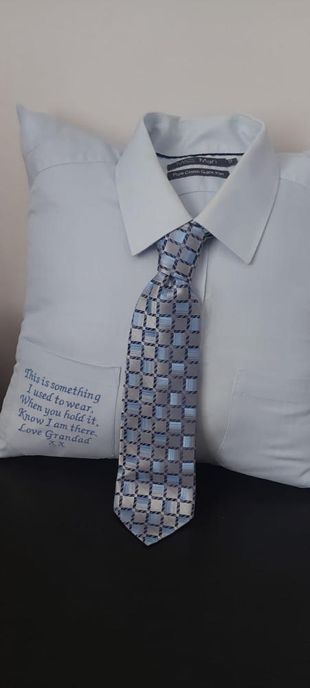 Memory Cushion - Collared Shirt Design - Customer Photo From Gillian Kershaw-Taylor