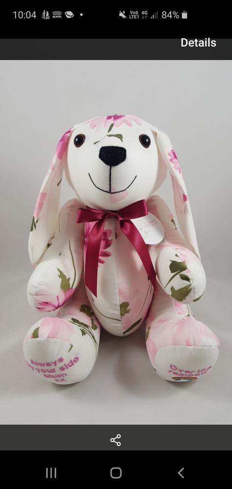 Memory Bear - Bunny Design - Customer Photo From Donna Maria Henson