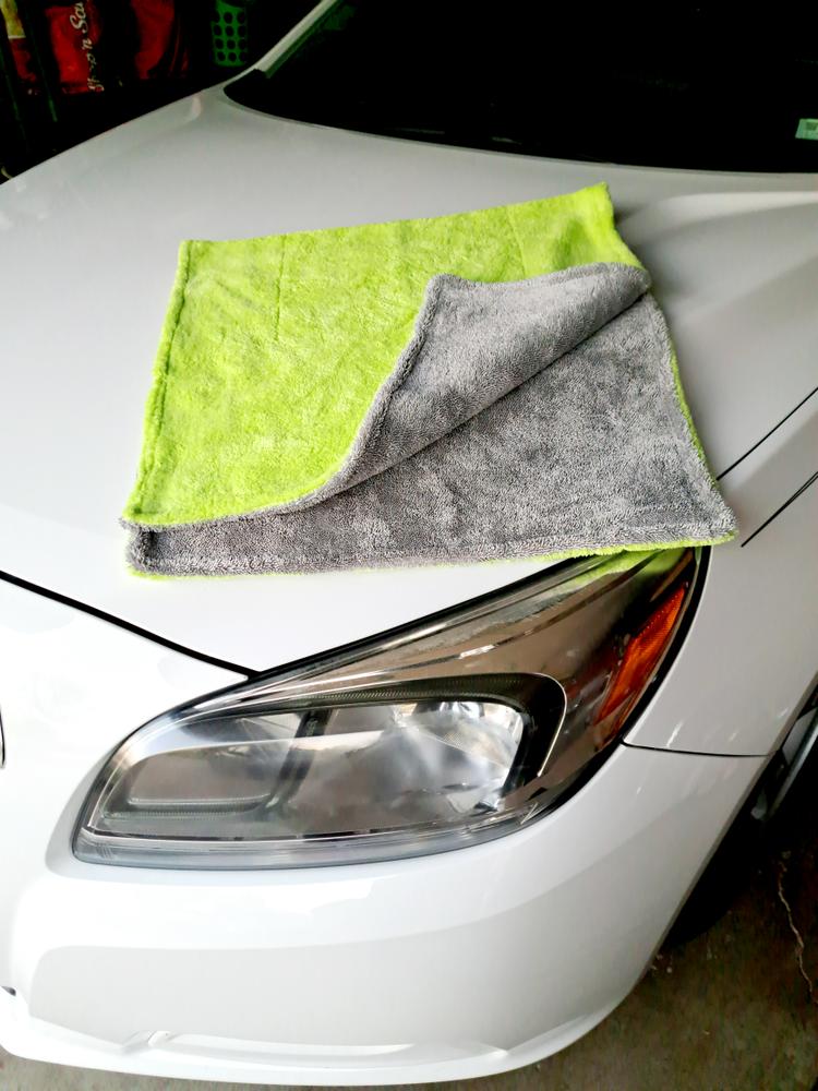 Unique Bargains 400GSM Microfiber Car Cleaning Towels Drying Washing Cloth  Gray 15.7x15.7 3Pcs