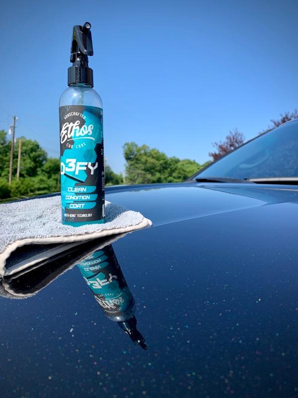Ethos Defy - 3 in 1 Ceramic Coating - Waterless Car Wash & Wax - Car Wax  Polish Spray - Hydrophobic Top Coat - Polish & Polymer Paint Sealant  Protection - with
