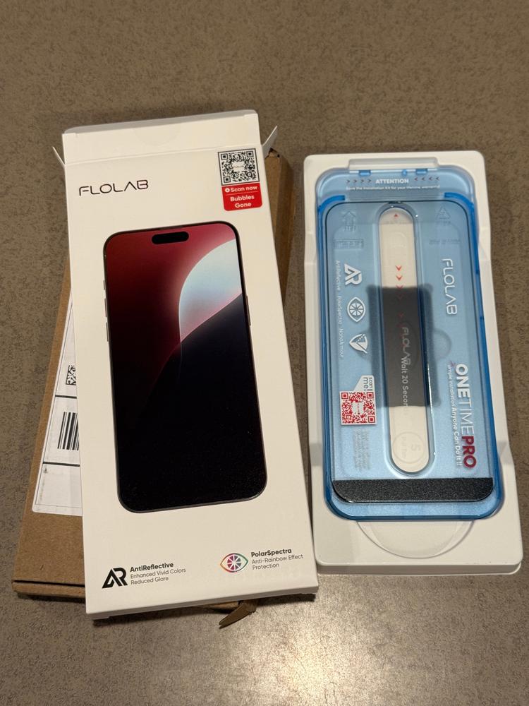 FLOLAB ONETIME PRO NanoArmour 3D Screen Protector with ClearVue Anti Reflective Technology & PolarSpectra Anti-Rainbow - Customer Photo From Kentaro
