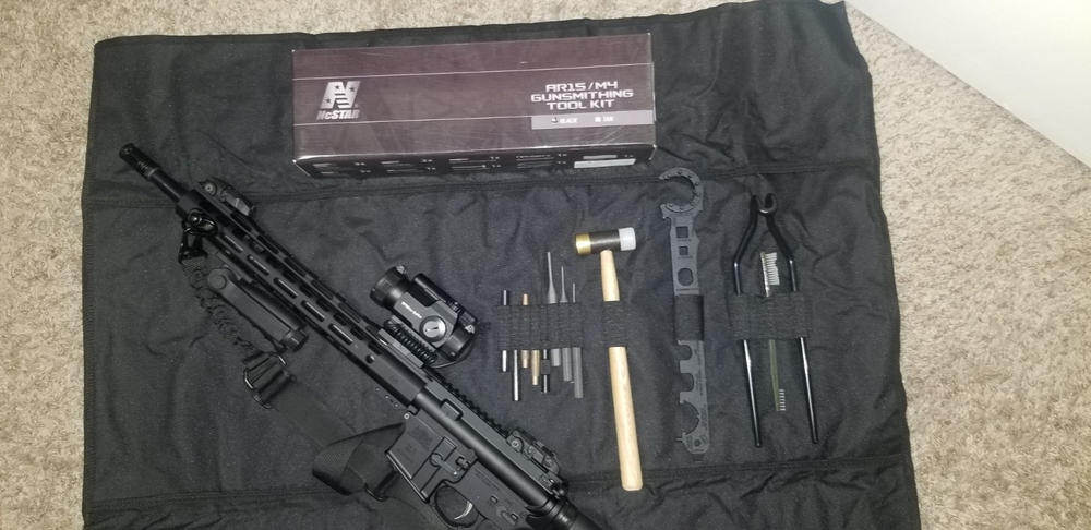 NcStar AR-15/M4 Gunsmithing Tool Kit w/Roll-Up Mat - Black - Customer Photo From Matthew Gillespie