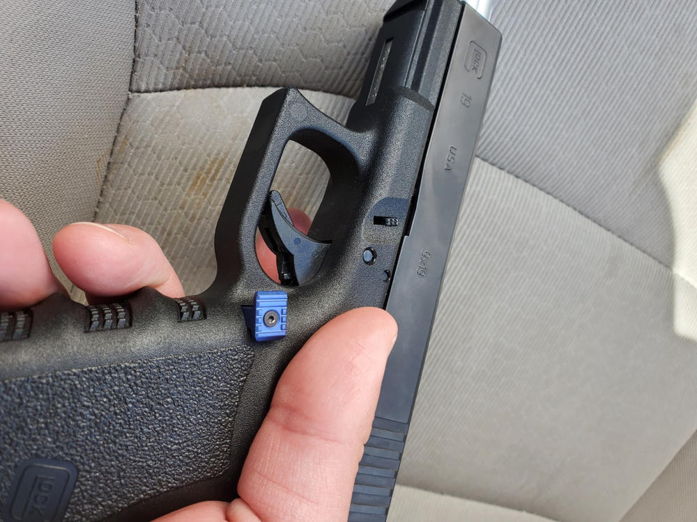 Strike Industries Glock Gen 3 Magazine Release - Blue - Customer Photo From Anthony Myrtle-Rodriguez