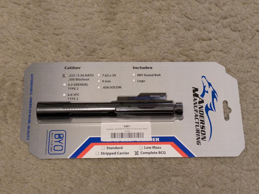 Anderson .223/5.56 M16 Bolt Carrier Group - Black Nitride - Customer Photo From Roy Meditz II