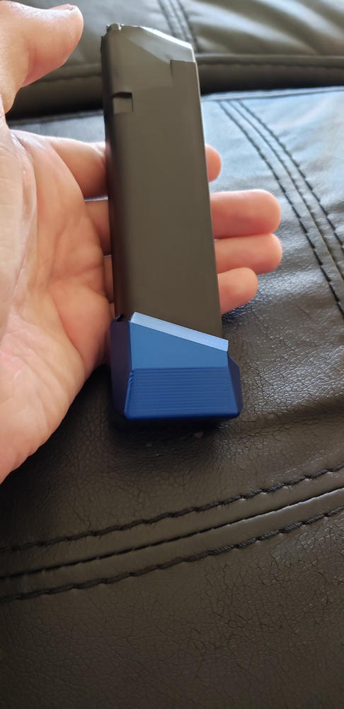 ODIN Works +5 Pistol Magazine Base - Glock G17/G19 - Blue - Customer Photo From Eric Spaulding