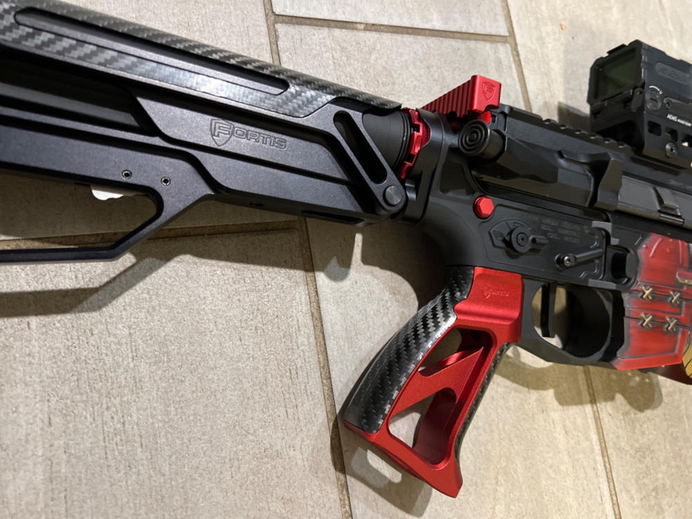 Fortis Torque Pistol Grip - Carbon Fiber - Red - Customer Photo From Danny Seti