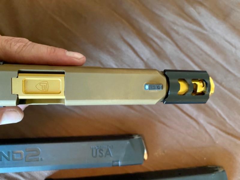 Tyrant Designs Glock Compensator - Gen 5, Gold/Black - Customer Photo From Corey Allbritton