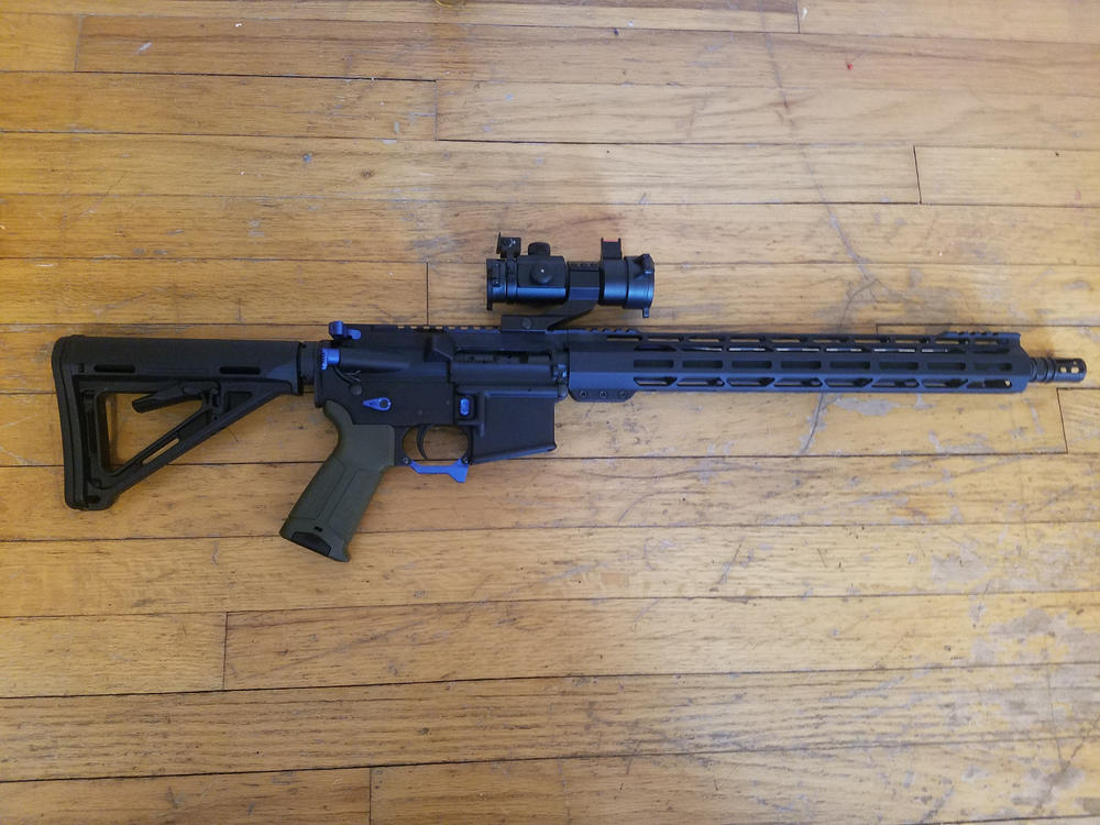 Strike Industries AR-15 Lightweight Extended Forward Assist - Blue - Customer Photo From Earl Guillory