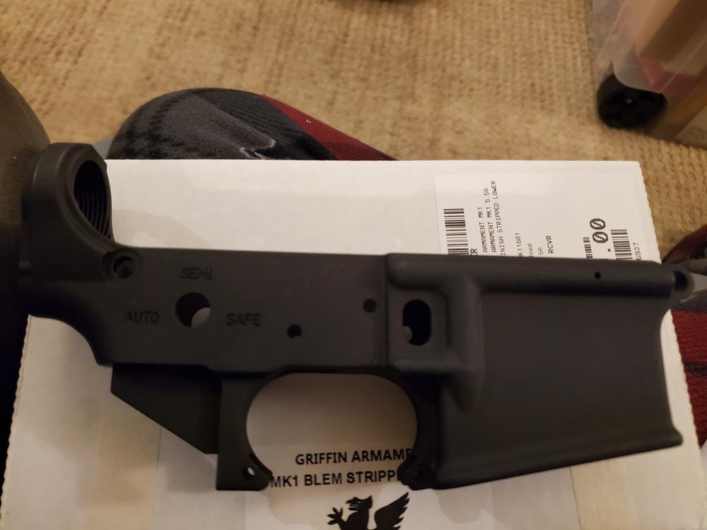 Griffin Armament MK1 Forged AR-15 Stripped Lower Receiver - BLEM - Customer Photo From daniel May