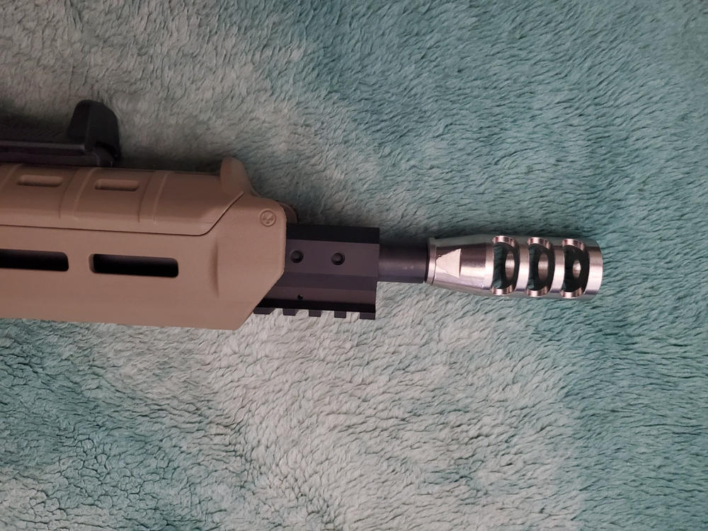 .223/5.56 1/2-28 TPI Compact Muzzle Brake - SS - Customer Photo From Adrian Sanchez