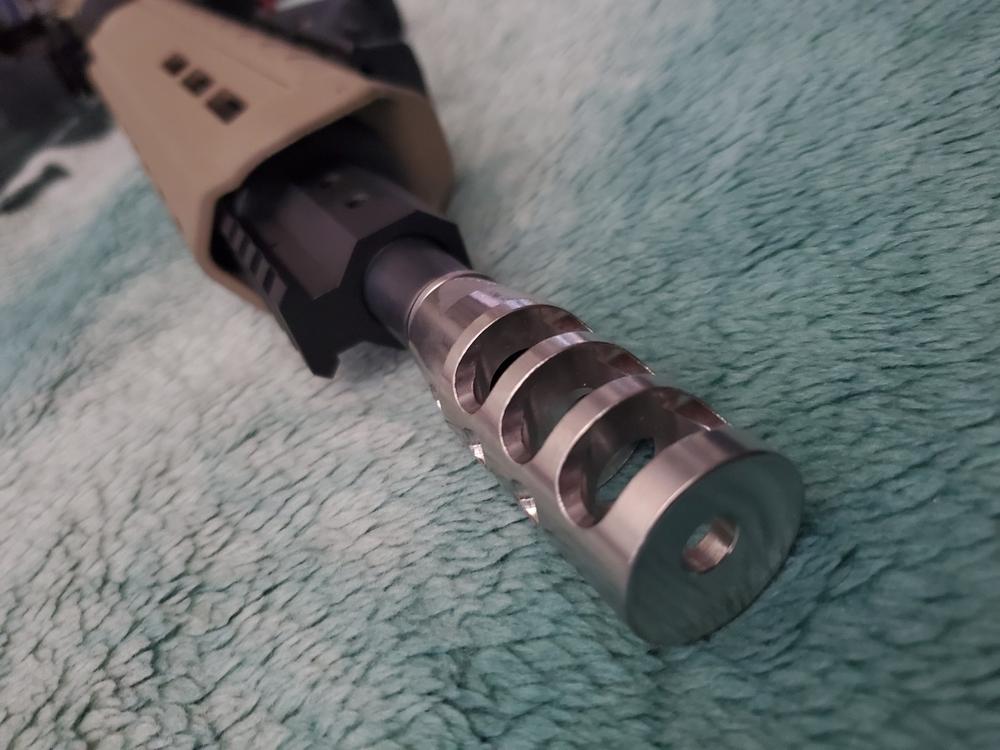 .223/5.56 1/2-28 TPI Compact Muzzle Brake - SS - Customer Photo From Adrian Sanchez