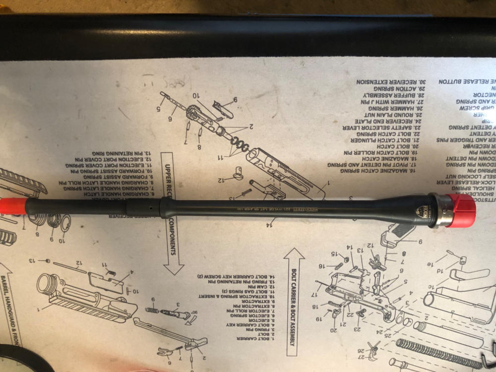 Faxon Firearms Match Series 14.5" PENCIL 223 Wylde Mid-Length 416-R Stainless Nitride / Melonite 5R Nickel Teflon Extension Barrel - Customer Photo From Mike Lunn