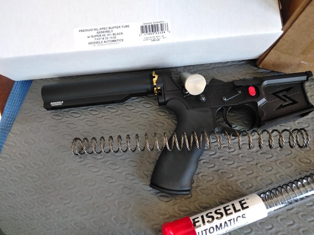 Geissele Premium MIL-SPEC Buffer Tube Assembly with Super 42, H1, 7075-T6, AR-15/M4 - Black - Customer Photo From Alfredo Garza