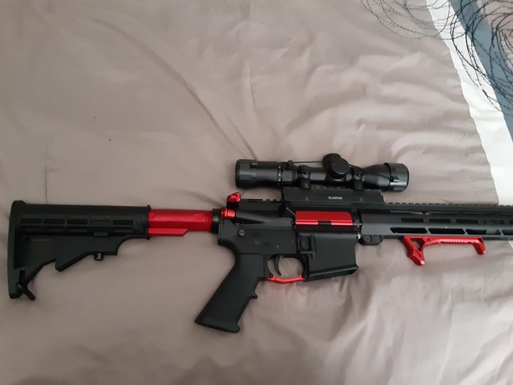 Strike Industries Advanced Receiver Extension (Buffer Tube) for AR-15 / AR-10 - Red - Customer Photo From Christopher McMullen