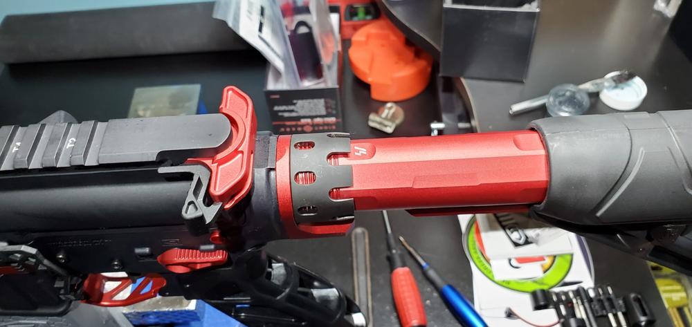 Strike Industries Advanced Receiver Extension (Buffer Tube) for AR-15 / AR-10 - Red - Customer Photo From Benny Copenhaver