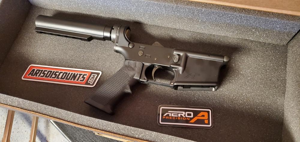 Aero Precision AR-15 Carbine Complete Lower Receiver w/ A2 Grip, No Stock - Black - Customer Photo From Bryan Ursiny