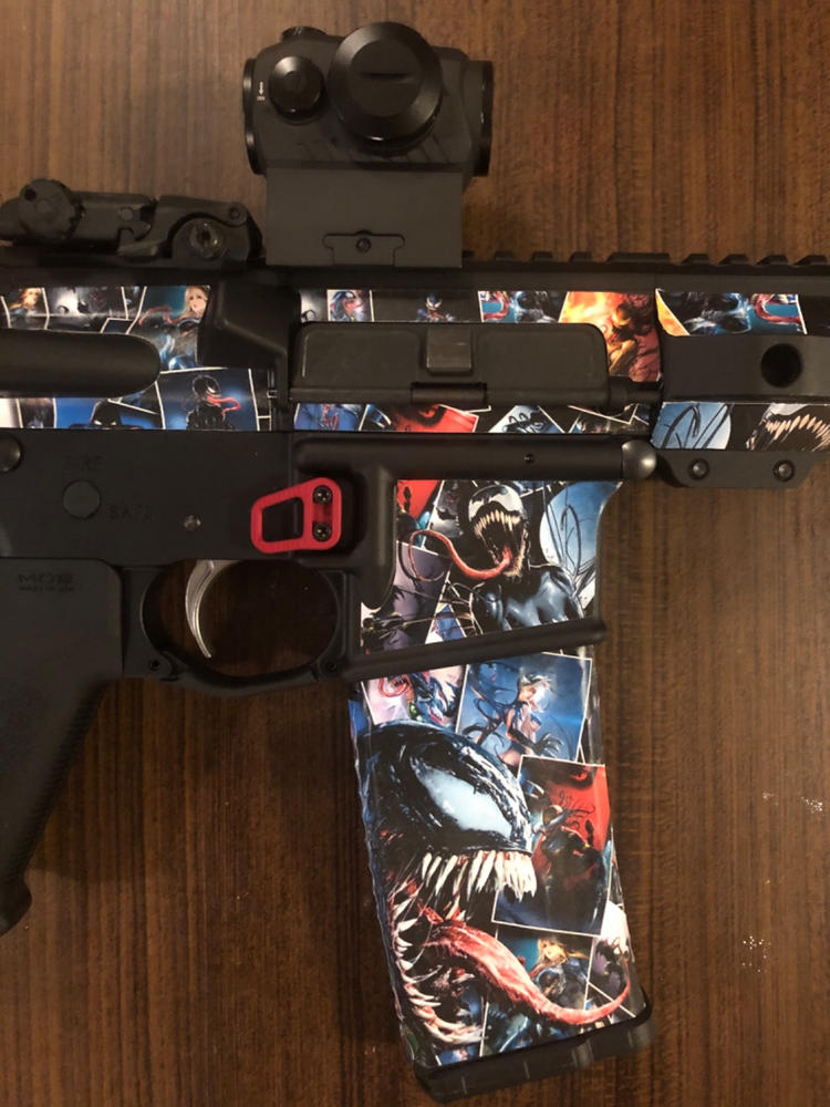 Armaspec B2 Extended Mag Release - Red - Customer Photo From Caleb Conant