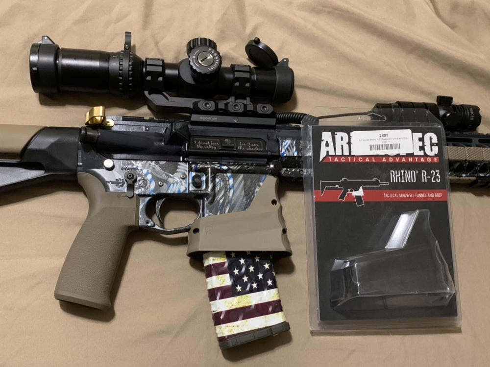 Armaspec Rhino R-23 Magwell Funnel and Grip - FDE - Customer Photo From Ermilando Miranda