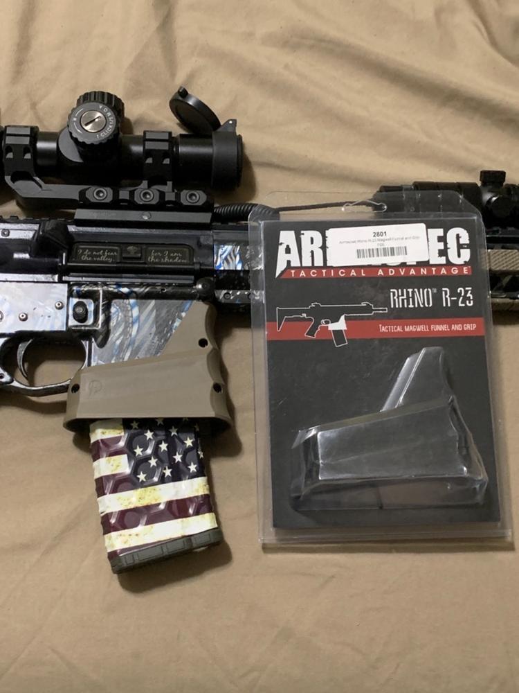 Armaspec Rhino R-23 Magwell Funnel and Grip - FDE - Customer Photo From Ermilando Miranda